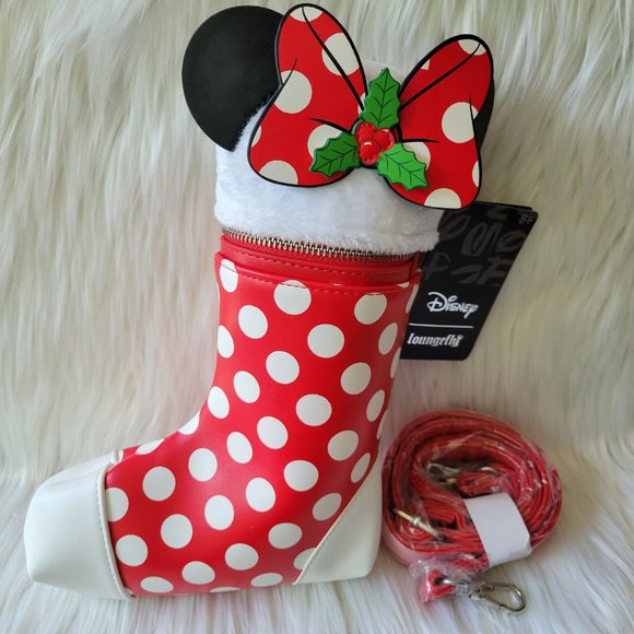 Loungefly Minnie Mouse Stocking Crossbody Bag - Picture 1 of 13